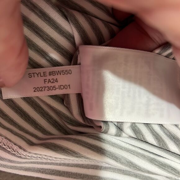 J. Crew Factory Grey and White Striped performance polo shirt size med. NWT - Picture 11 of 11